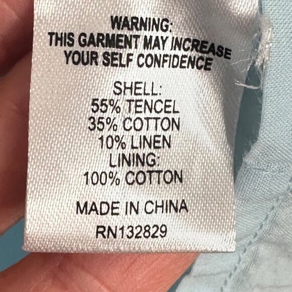 Song of Style Linen Blend Mini Dress Front Cutout Light Blue Size Small - Picture 11 of 12